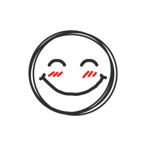 Pictogramme noir et rouge d'un smiley heureux