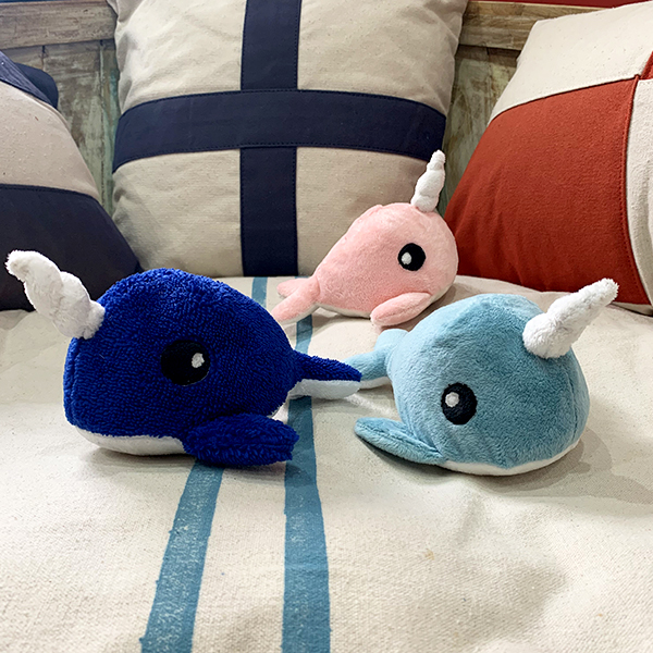 Trio de peluches narval