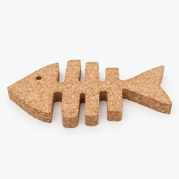 Dessous de plat en liège en forme d'arête de poisson